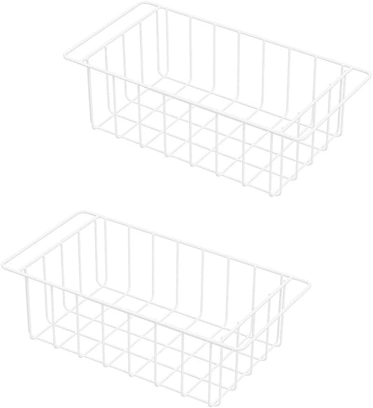 17.5 Inch Chest Freezer Organizer Storage Baskets Bins Metal Wire, Settle freezer chaos and reduce food waste effectively, Durable, Fully Use Space, Improve Air Circulate, 2 Pack