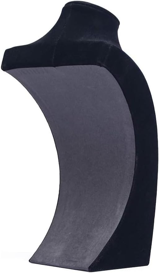 Coward 3Pcs Necklace Bust Stand Rack for Selling Show, Black Velvet Necklace Jewelry Display Holder for Jewelry Exhibition or Store Shop Show (11" Hight)