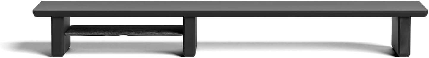 Raico Desk Cockpit Shelf Monitor Stand System Dual Screen Setup Wood Large Desk Accessory Organizer Unit (Black Wood, Medium v2 | 36 Inches)