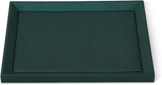Jewelry Display For Selling, Leather Tray,Premium Green Jewelry Flat Tray,Mens Jewelry Tray For Jewelry Store Display