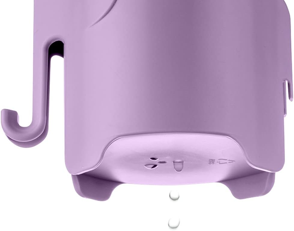 Kids Toothbrush Holder, Cute Elephant Toothbrush Holders for Toddler, Toothbrush Toothpaste Holder for Bathroom, Toothbrush Organizer with 3 Slots and a Hook, Light Purple