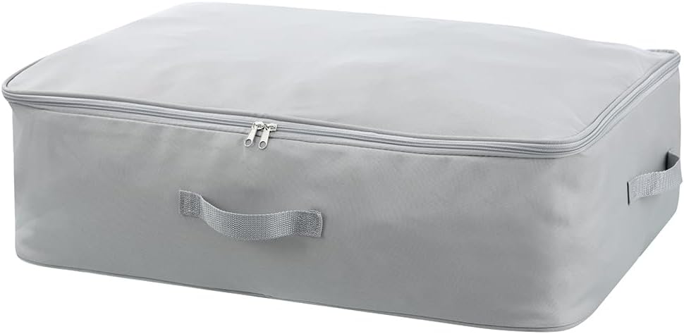 Comforter Clothes Storage Bag, 26.8 x 18 x 7.8 inches, 600D Oxford Fabric for Blanket, Quilt, Pillow, Bedding, Clothes, Sweater, Bedding, Foldable Zipper Container Tote, 2 Carrying Handles, Gray