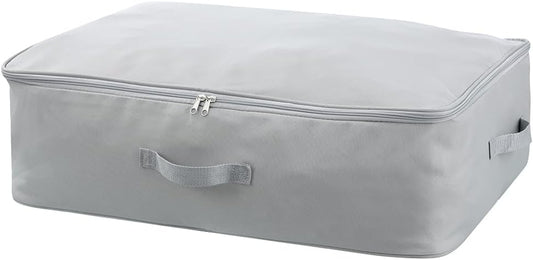 Comforter Clothes Storage Bag, 26.8 x 18 x 7.8 inches, 600D Oxford Fabric for Blanket, Quilt, Pillow, Bedding, Clothes, Sweater, Bedding, Foldable Zipper Container Tote, 2 Carrying Handles, Gray