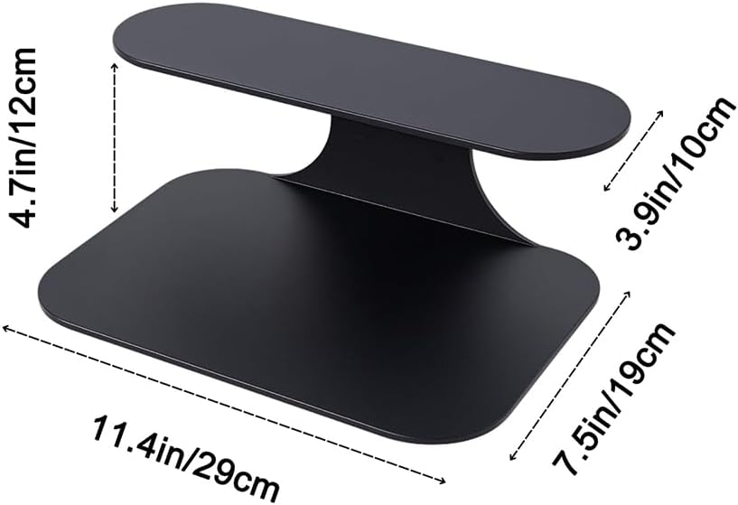 Simple Metal Floating Nightstands Set of 2, Wall Mounted Black Bedside Shelf for Bedroom, Minimalist Modern Bedside Stand, Floating Shelf with 2 Tier Storage for Bedroom (Black, Set of 2)