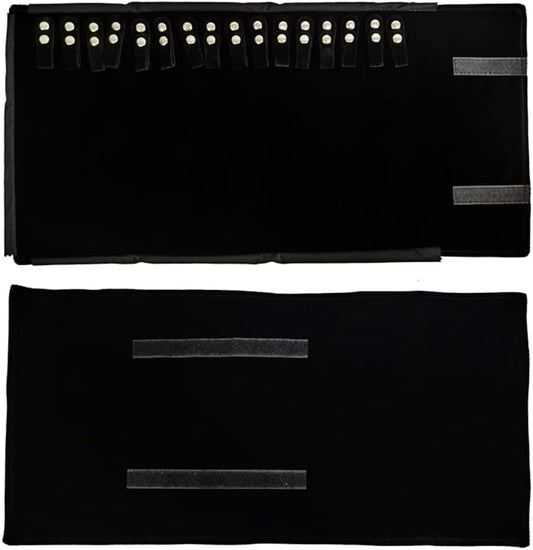 Velet Travel Jewelry Case Roll Bag Organizer for Necklace Bracelet Black Gray Velvet (Black Velvet)