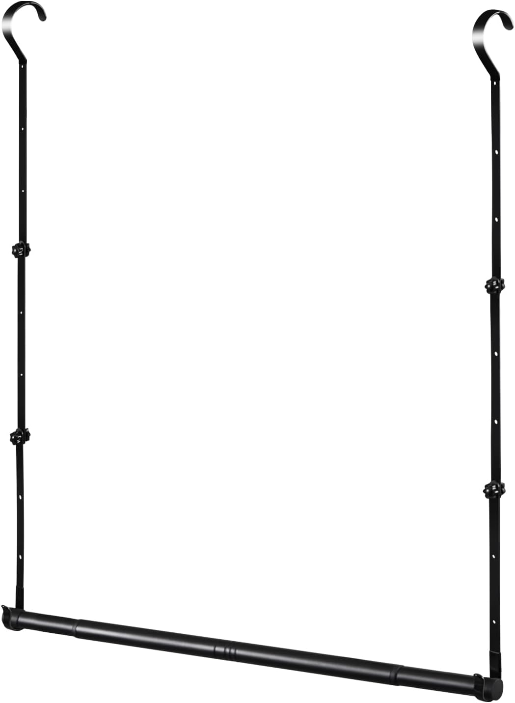 Hanging Closet Rods, Adjustable Height & Width Closets Bar Lower Extender for Hanging Clothes, Heavy Duty Hanging Bars for Clothing Storage and Organizer, Space-Saving & Expandable Double Closet Rod