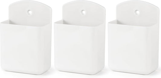 3 Pcs Wall Remote Control Holders TV Controller Holder Self Adhesive Marker Holder Pen Pencil Storage Organizer for Home Office School (White)
