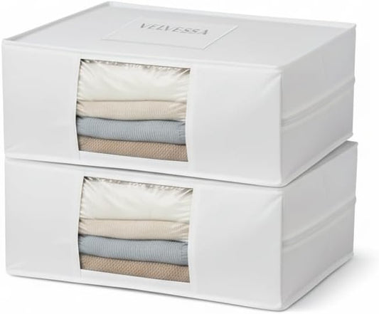 Cashmere Sweater Storage Bags | PACK OF 2 |Breathable & Washable Sweater Storage Bags | Suitable Clothes Organizer For Sweaters, Merino Wool, Scarves and more