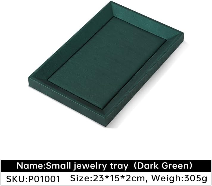 Flat Tray For Jewelry, Leather Tray,Premium Green Jewelry Tray,Stackable Jewelry Trays For Watch,Necklace,Ring,Pendants
