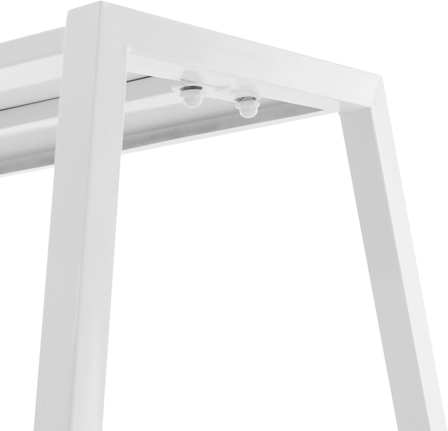 Nesting Tables for Retail Display, 3 Tier Metal Shoe Handbag Display Stand, Modern Retail Display Tables for Boutiques, Floor Standing Double Side Display Riser Shelf for Clothing Stores (White)