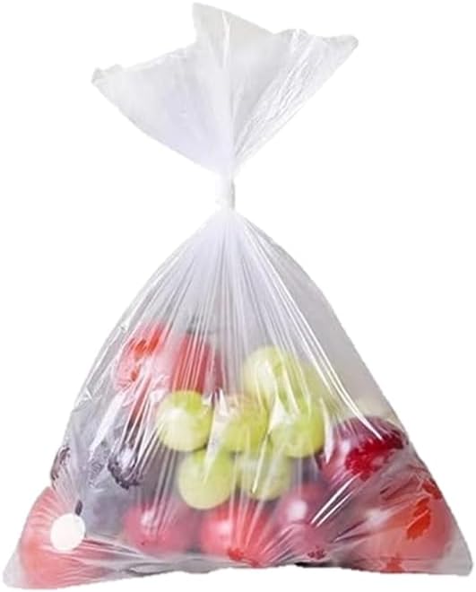 Plastic Produce Bags for Food Storage - 12"x20" Clear Grocery Bag for Fruits, Vegetables, Bread - Easy Peel-Off Design, Continuous Roll, 1.75" Core, Pack of 720 Bags [2 rolls]