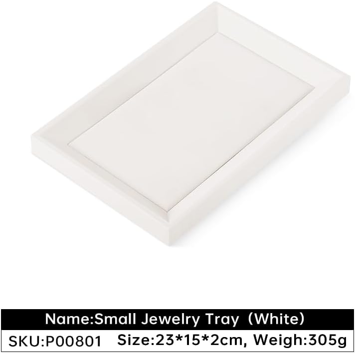 Jewelry Tray, Leather Tray,Luxury White Tray For Earring,Ring,Bracelet,Flat Tray For Dresser