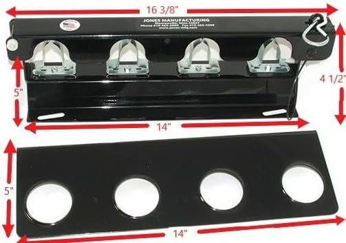 LockJaw Heavy Duty Steel 4 Hole Shovel Holder for Truck Beds - 4 Slot Garden Tool Storage for Long-Handled Tools - Commercial Grade Truck Accessories for Trailers and Garages (One Clamp & Bracket)