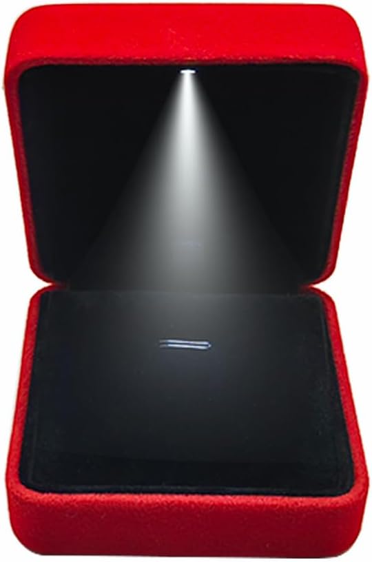 GBYAN Pendant Necklace Box with LED Light, Necklace Gift Box Velvet Jewelry Display Case for Proposal Engagement Wedding and Birthday,Red