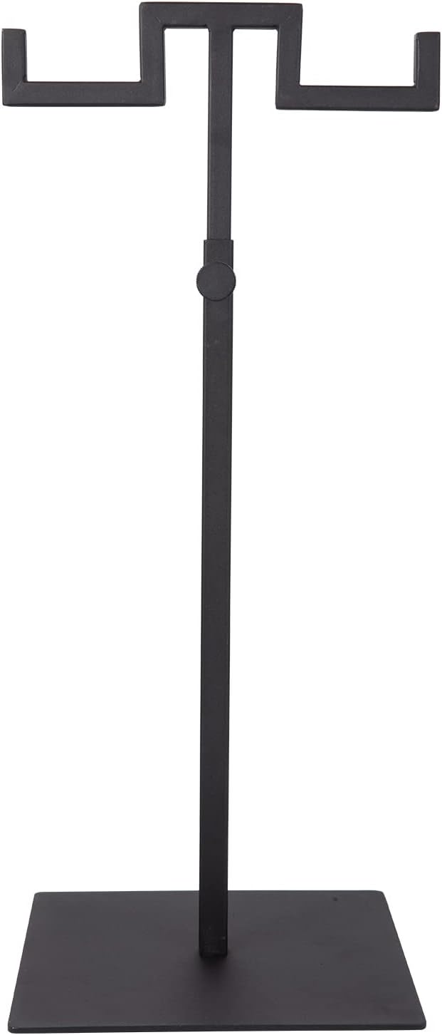 Polmart Countertop Adjustable Double-Hanger Display Stand Stand for Handbags, Wreaths, Hats, Scarves, Jewelry & Crafts，Wear-resistant, quiet and sturdy metal base – Black