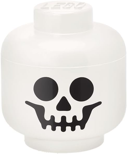 Room Copenhagen, LEGO Storage Heads Stackable Storage Container - Buildable Organizational Bins for Kid’s Toys and Accessories - 6.30 x 6.30 x 7.28in - Small, Skeleton, Holds 250 Bricks