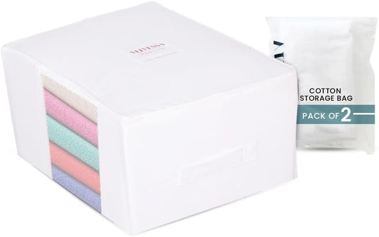 Cashmere Sweater Storage Bags | PACK OF 2 |Breathable & Washable Sweater Storage Bags | Suitable Clothes Organizer For Sweaters, Merino Wool, Scarves and more