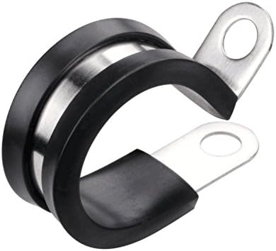 LOKMAN 20 Pack 7/8 Inch Stainless Steel Cable Clamp, Rubber Cushioned Insulated Clamp, Conduit Wire Holder Strap Clips for Tube, Pipe or Wire Cord Installation