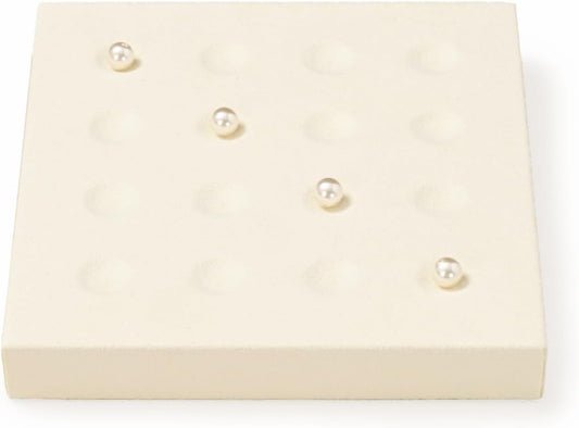 Oirlv Microfiber Diamonds Gemstones Jewelry Display Organize Tray Crystal Beads Holder for Stones Display Organizer Showcase(Beige)