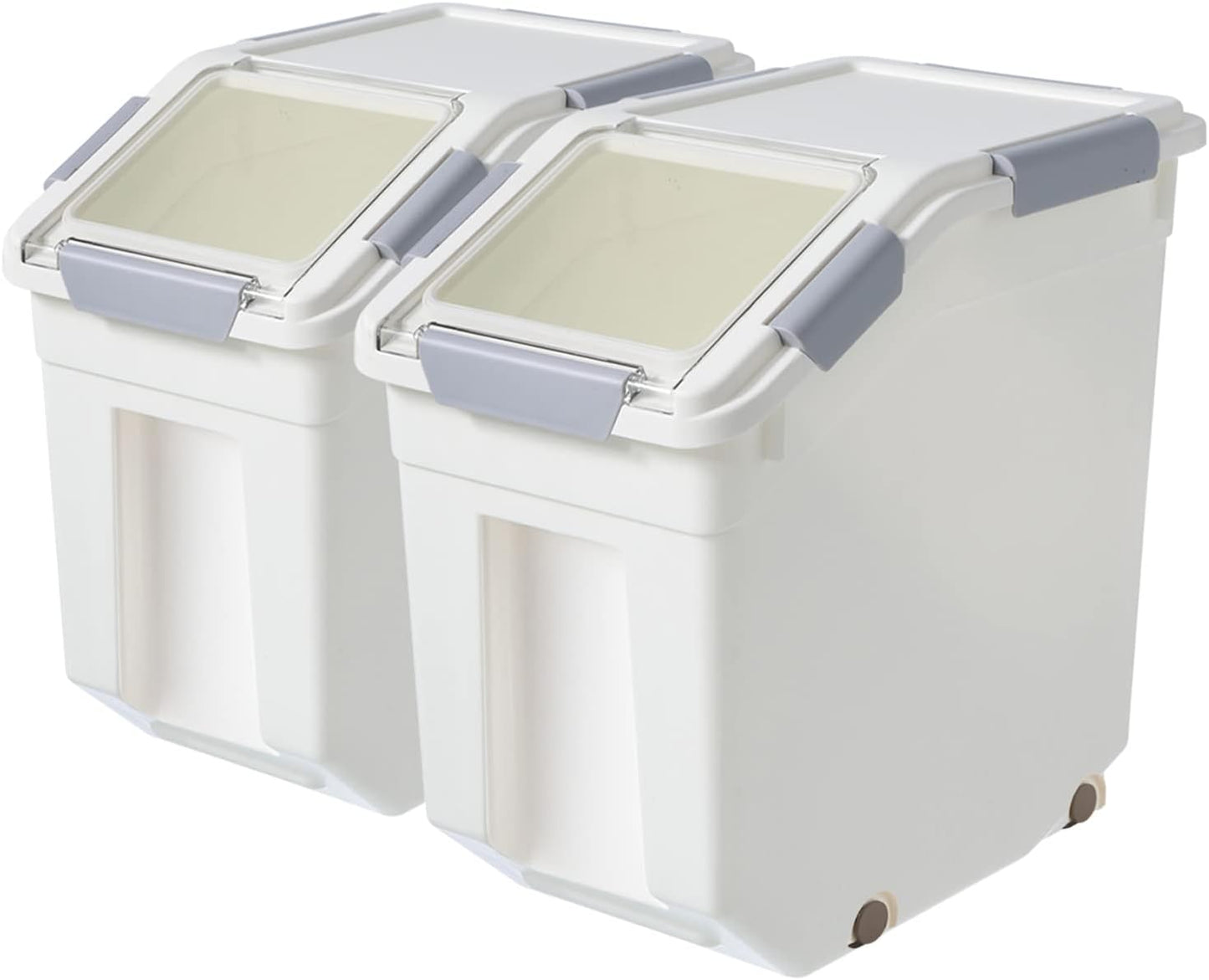 CITY BABY 2 Pack Airtight Flour Storage Container With Scoop,Dry Food, Sugar, Baking Supplies,Rice Container Set -BPA Free- Pet Food Storage Container,Dog Cat Birds Food Bin(50LB)