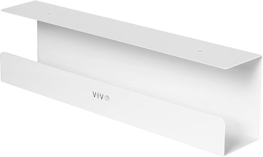 VIVO Under Desk 42 cm Cable Management Tray, Power Strip Holder, Cord Organizer, Wire Tamer for Office and Home, White, DESK-AC06-1CW