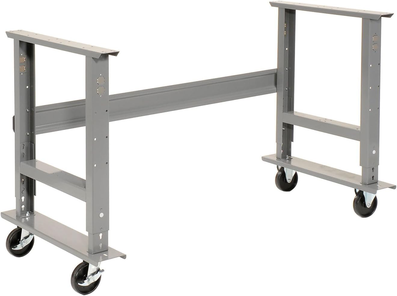 Global Industrial Mobile Adjustable Height Workbench, Shop Square Edge, 60" W x 36" D, Gray