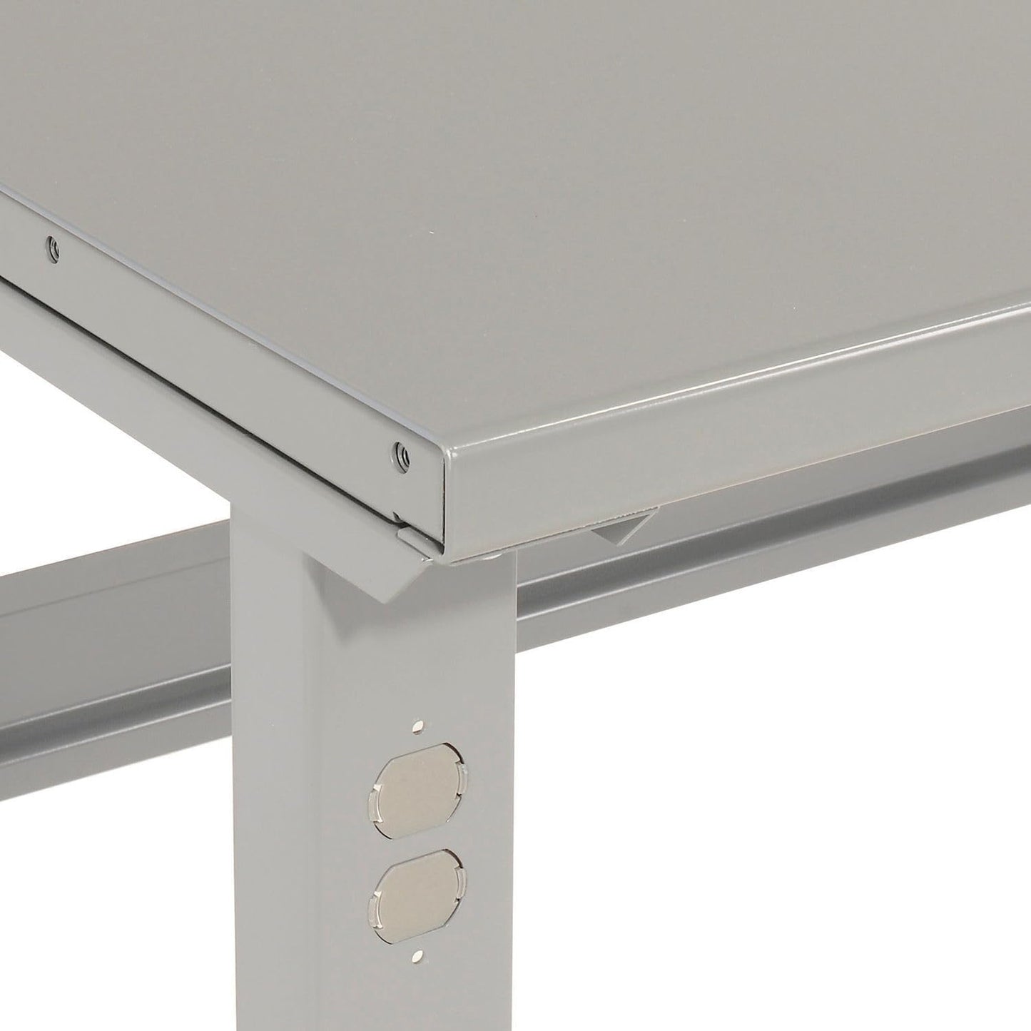 Global Industrial Adjustable Height Workbench C-Channel Leg, 48" W x 30" D, 1-3/4" Steel Top with Square Edge, 2000 Lbs. Capacity, Gray, Industrial Workbench
