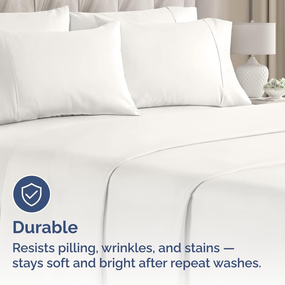 King Pillow Cases - 4 Pack - Super Soft Pillowcase Covers - Envelope Enclosure - Hotel Quality Pillow Protectors - Wrinkle Free, Shrink & Stain Resistant - Machine Washable - 20" x 40" (Antique White)