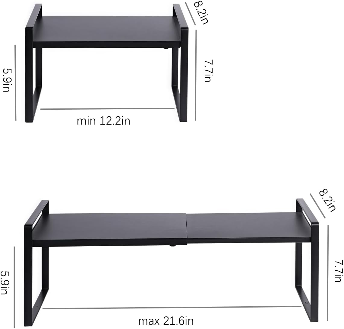 2-Pack Expandable Shelf Organizer for Kitchen Countertop, kitchen organizers and storage，under sink expandable shelf organizer