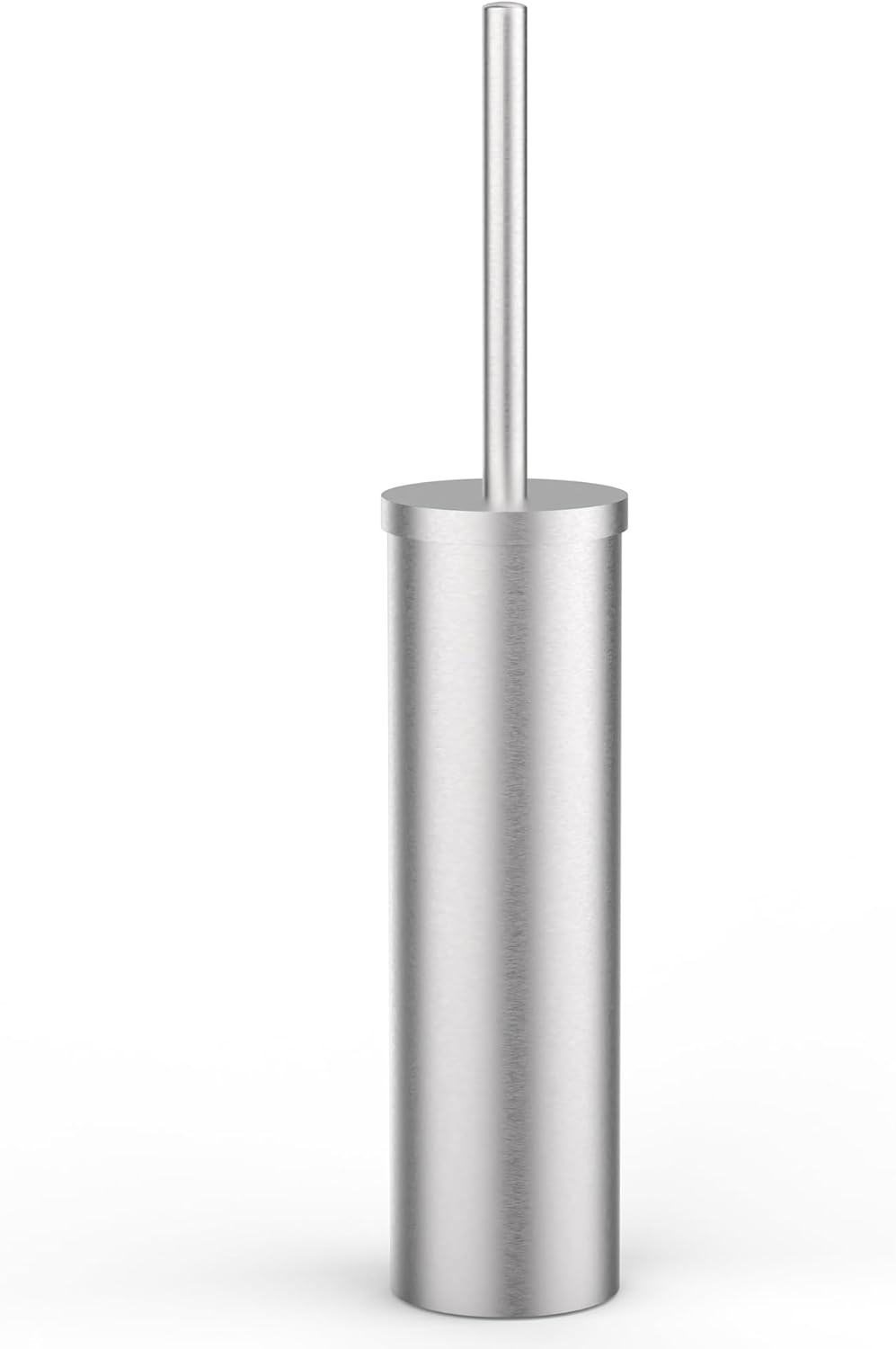 Stainless Steel Toilet Brush and Holder Set Brushed Silver Heavy Duty Toilet Bowl Brush with Long Handle for Bathroom and Farmhouse