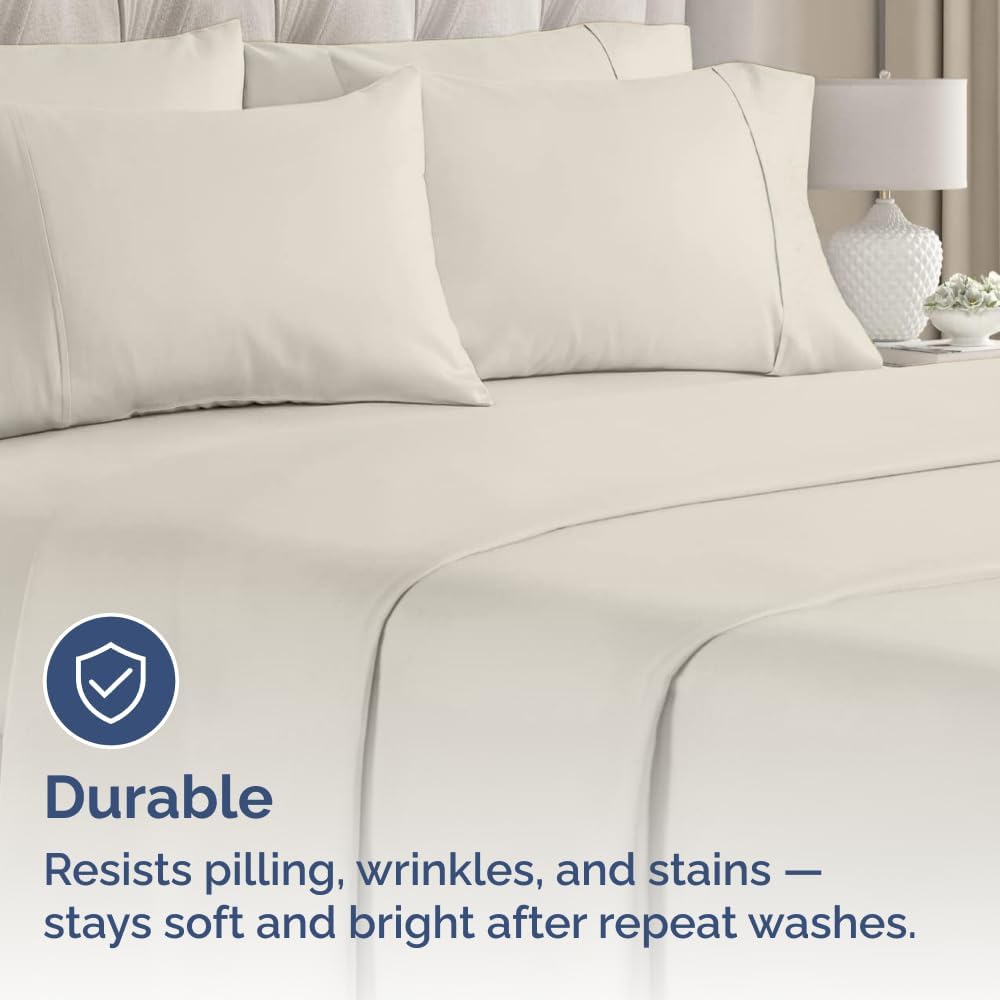 Standard Pillow Cases - 4 Pack - Super Soft Pillowcase Covers - Envelope Enclosure - Hotel Quality Pillow Protectors - Wrinkle Free, Shrink & Stain Resistant - Machine Washable - 20" x 26" (Off White)