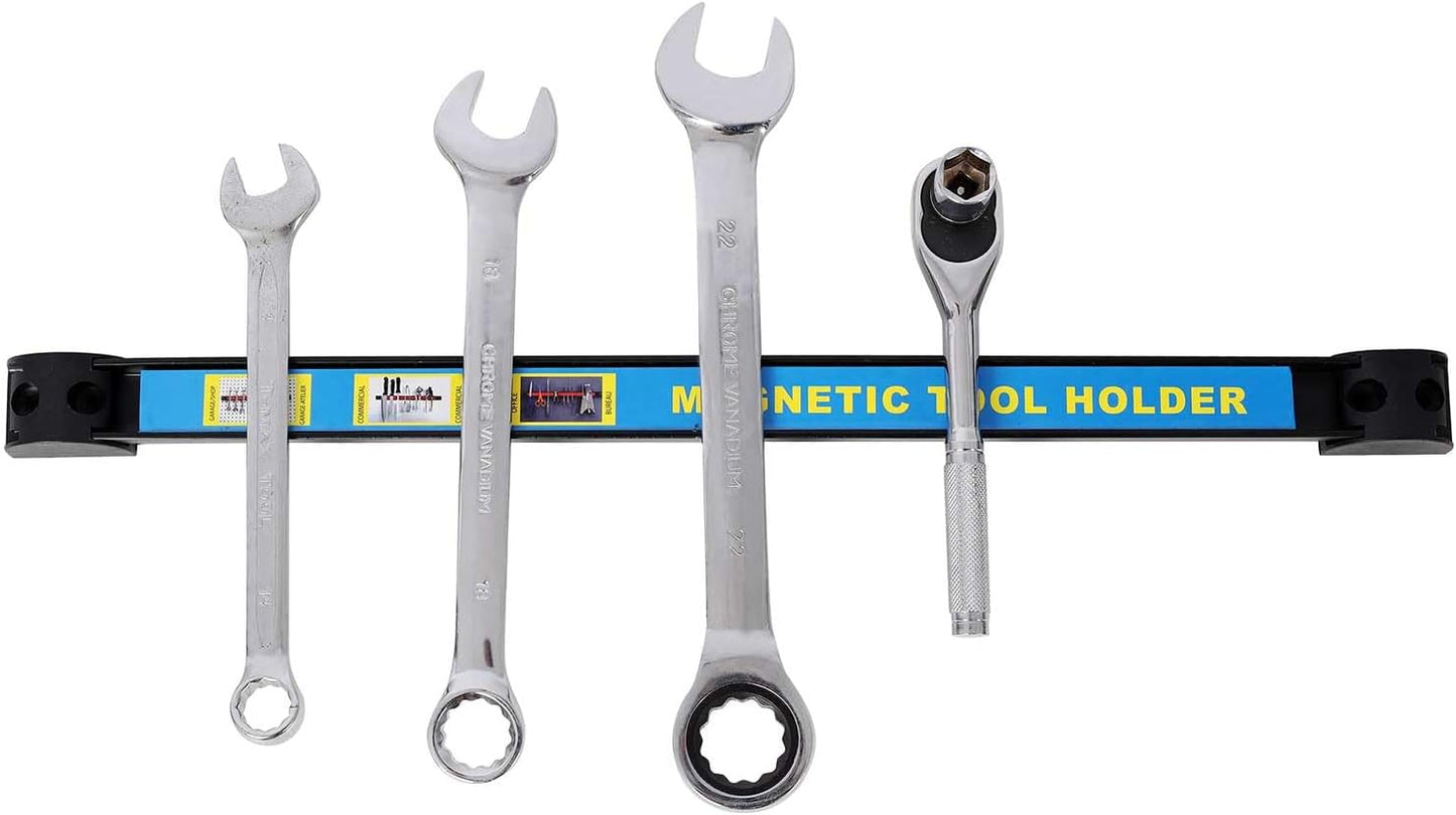 Magnetic Tool Holder 6 Pack, 18" Heavy Duty Magnetic Tool Bar Strip with Mounting Screws, Wall Mounted Metal Tool Organizer Rack for Garage, Workshop, Home, and DIY Projects