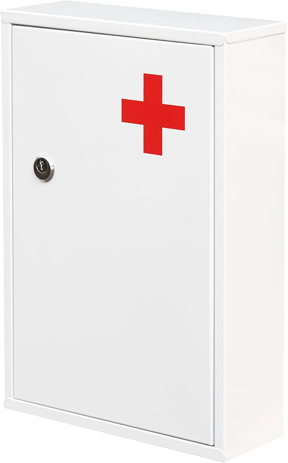 Wall Mount Locking Medicine Cabinet Organizer, Medicine Lock Box with Key, First Aid Box Empty Wall Cabinet, Secure Steel Medication Box