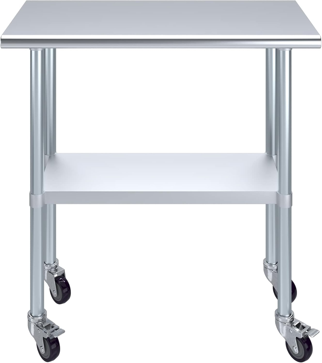 AmGood 36" Long x 18" Deep Stainless Steel Table with Casters