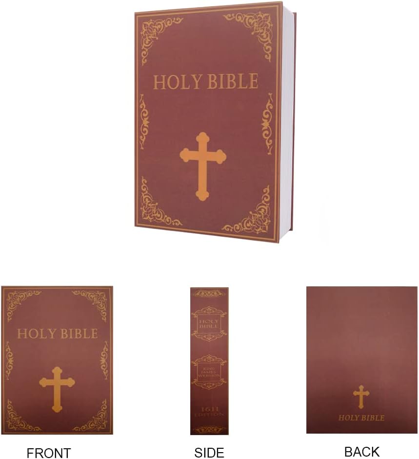Large Diversion Book Safe Storage Box (Size 10.5"×8"×2.6") With Security Combination Lock, Dictionary Secret Hidden Safe (Bible-Combination)