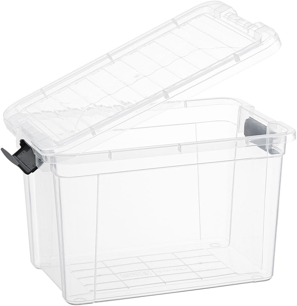 Superio Clear Storage Boxes with Lids, 8.75 Quart Plastic Container Bins for Organizing, Stackable Crates, BPA Free, Non Toxic, Odor Free, Organizers for Home, Office and Dorm, 8 Pack