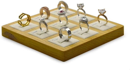 Jewelry Tray Solid Wood Display Stand Ring Storage Jewelry Ring Display Props Tray