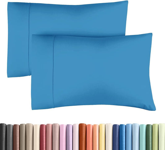 King Pillow Cases - 2 Pack - Super Soft Pillowcase Covers - Envelope Enclosure - Hotel Quality Pillow Protectors - Wrinkle Free, Shrink & Stain Resistant - Machine Washable - 20" x 40" (Denim Blue)
