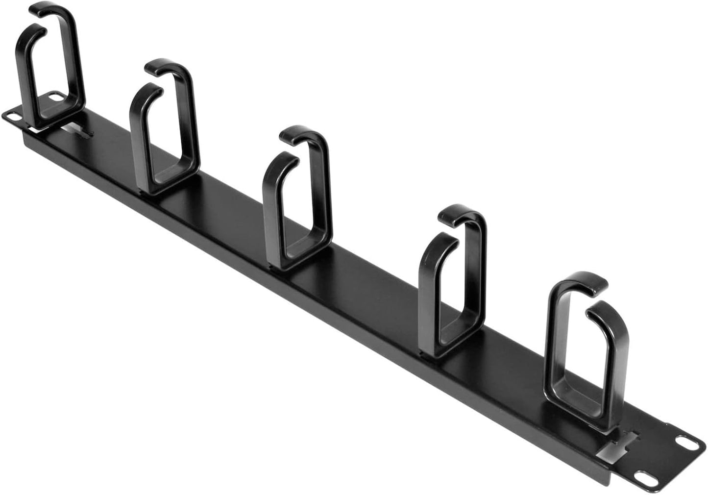 StarTech.com 19” Server Rack Cable Management Panel w/ D-Ring Hooks - 1U Horizontal or Vertical Wire and Cord Manager - Metal , TAA (CABLMANAGER2)