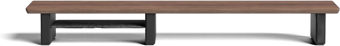 Raico Desk Cockpit Shelf Monitor Stand System Dual Screen Setup Wood Large Desk Accessory Organizer Unit (Walnut, Medium v2 | 36 Inches)