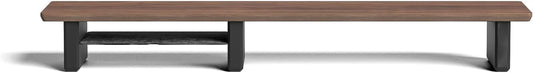 Raico Desk Cockpit Shelf Monitor Stand System Dual Screen Setup Wood Large Desk Accessory Organizer Unit (Walnut, Medium v2 | 36 Inches)