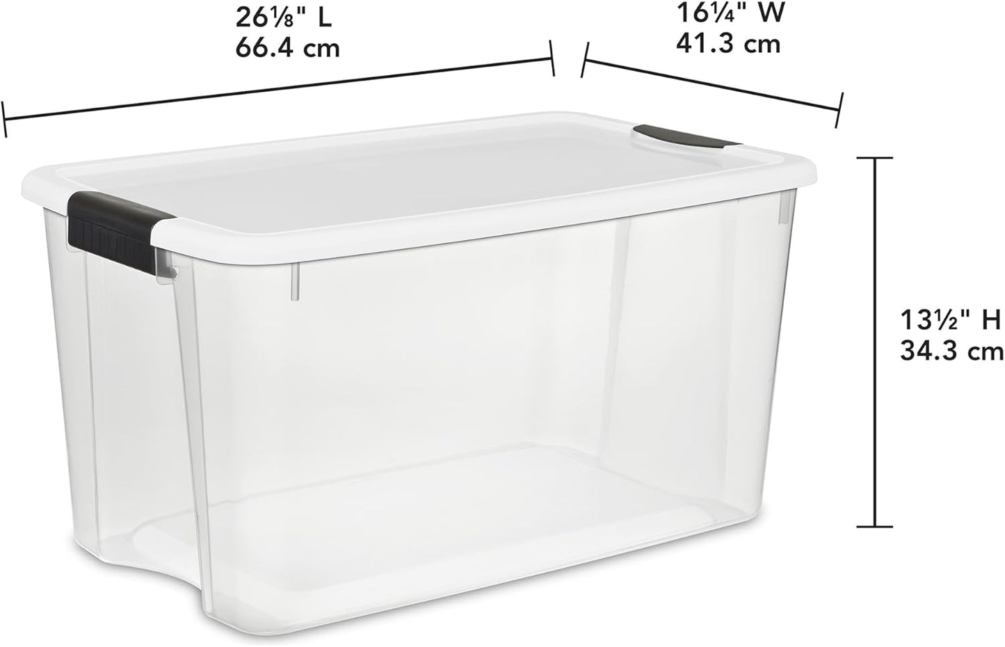 Sterilite 8 Pack Ultra Latching Box, Storage Bins with Lids, Clear Plastic, 70 Quart - Heavy-Duty Organizing Containers for Closet, Bathroom, and Office