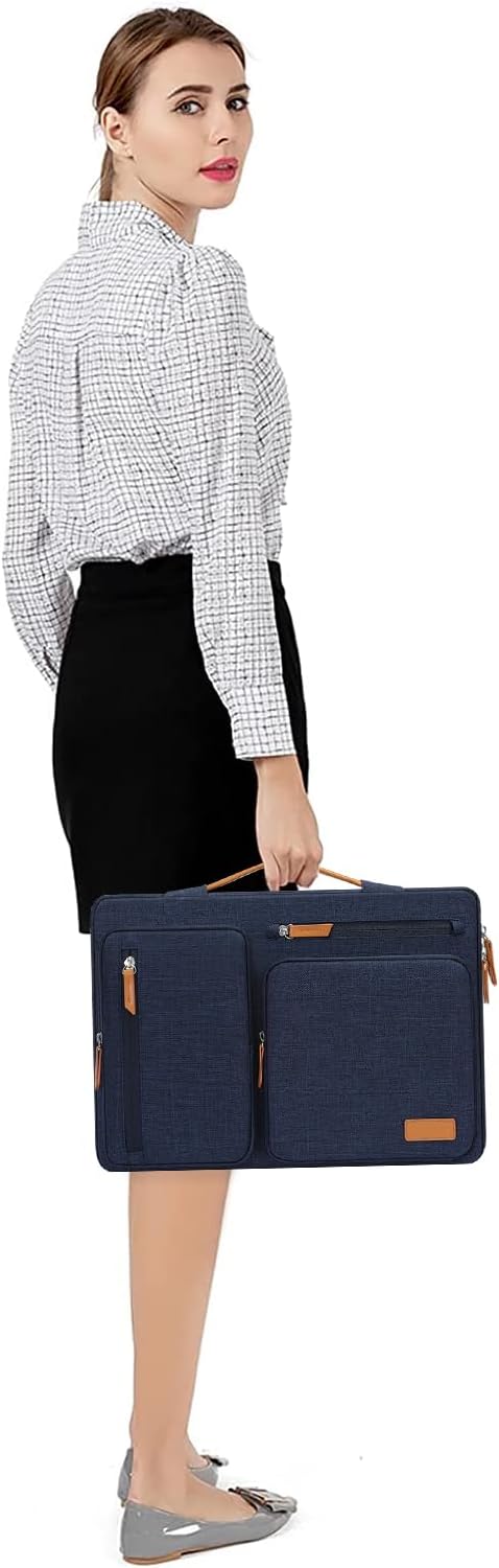 MOSISO 360 Protective Laptop Case 15 inch, 15 inch Laptop Sleeve Compatible with MacBook Air M4 M3 M2 2025 2024 2023, Dell XPS Plus, Side Open Carrying Case with 4 Zipper Pockets&Handle, Navy Blue