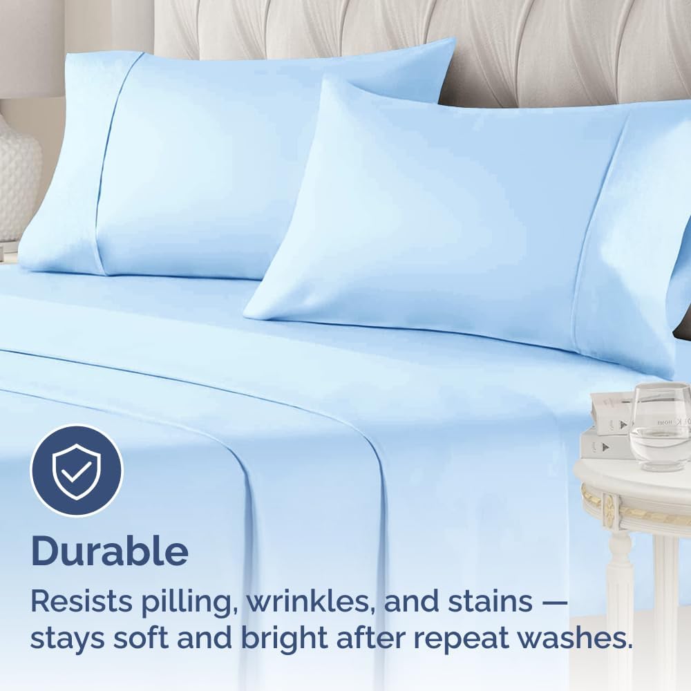 Standard Pillow Cases - 2 Pack - Super Soft Pillowcase Covers - Envelope Enclosure - Hotel Quality Pillow Protectors - Wrinkle Free, Fade & Stain Resistant - Machine Washable - 20" x 26" (Light Blue)