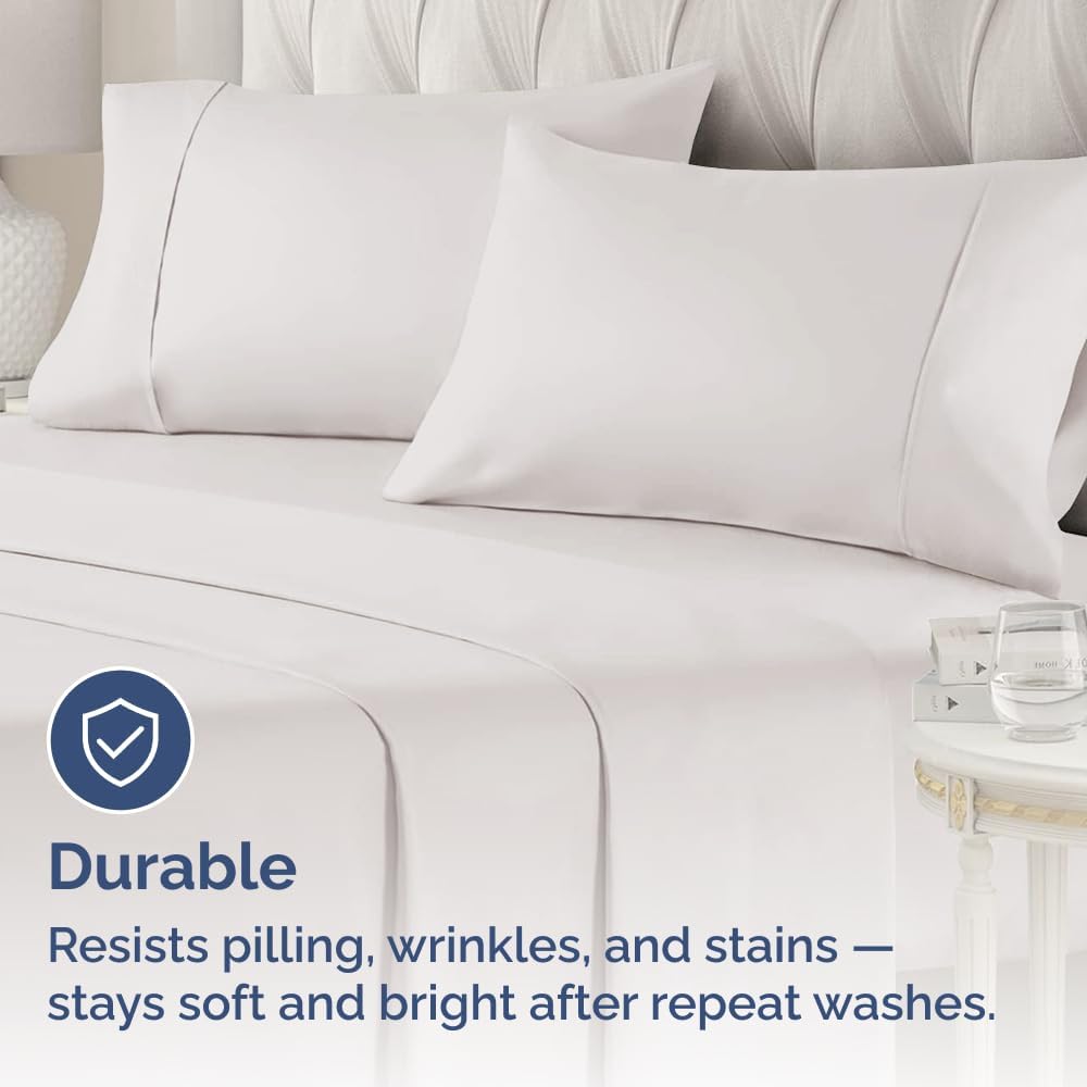 Queen Pillow Cases - 2 Pack - Super Soft Pillowcase Covers - Envelope Enclosure - Hotel Quality Pillow Protectors - Wrinkle Free, Shrink & Stain Resistant - Machine Washable - 20" x 30" (Light Grey)