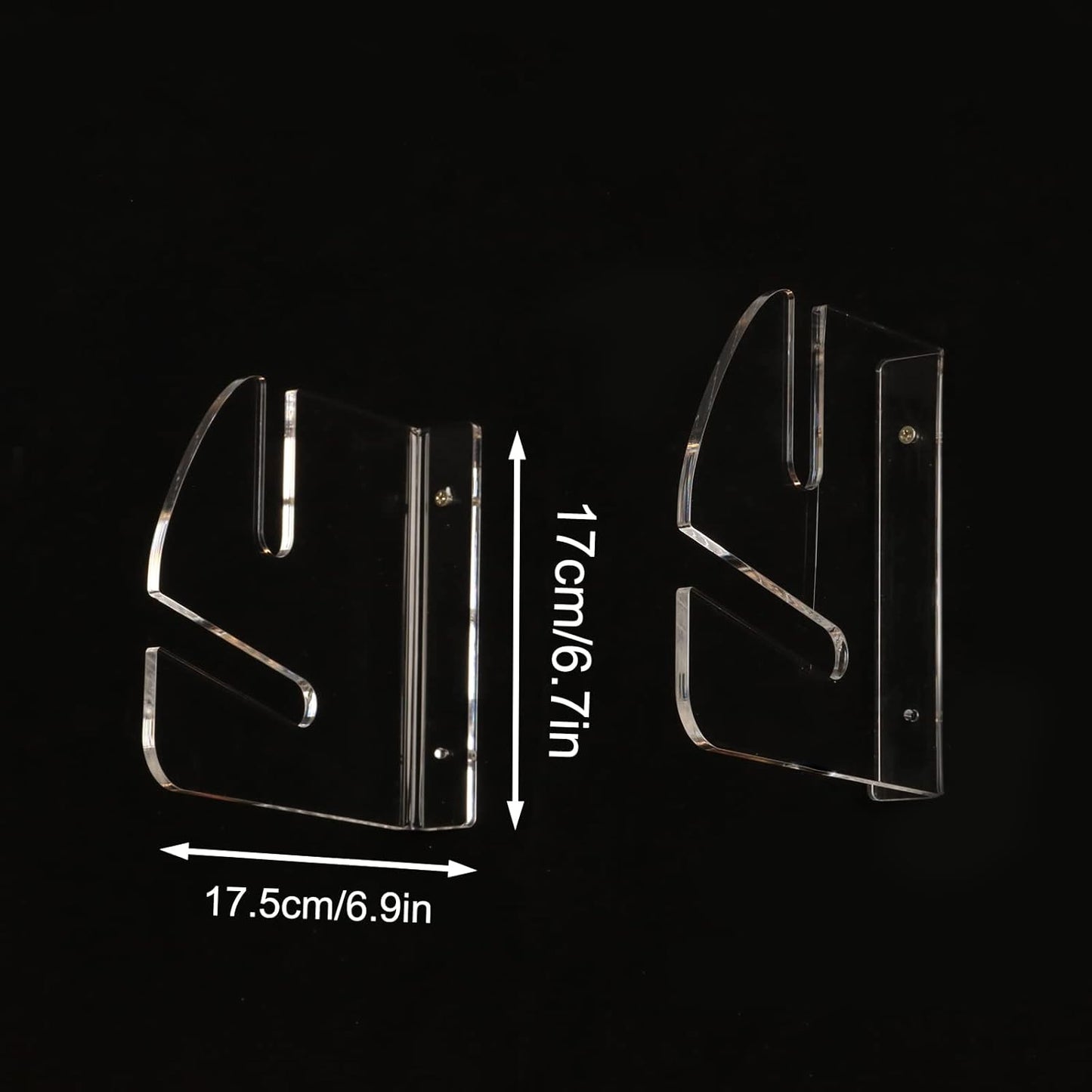 Skateboard Rack Wall Mount Double Layer Skateboard Display Rack Wall Mount Skateboard Shelf Skateboard Storage Rack Skateboard Deck Display Rack Skateboard Holder Wall (Transparent 1 pair)