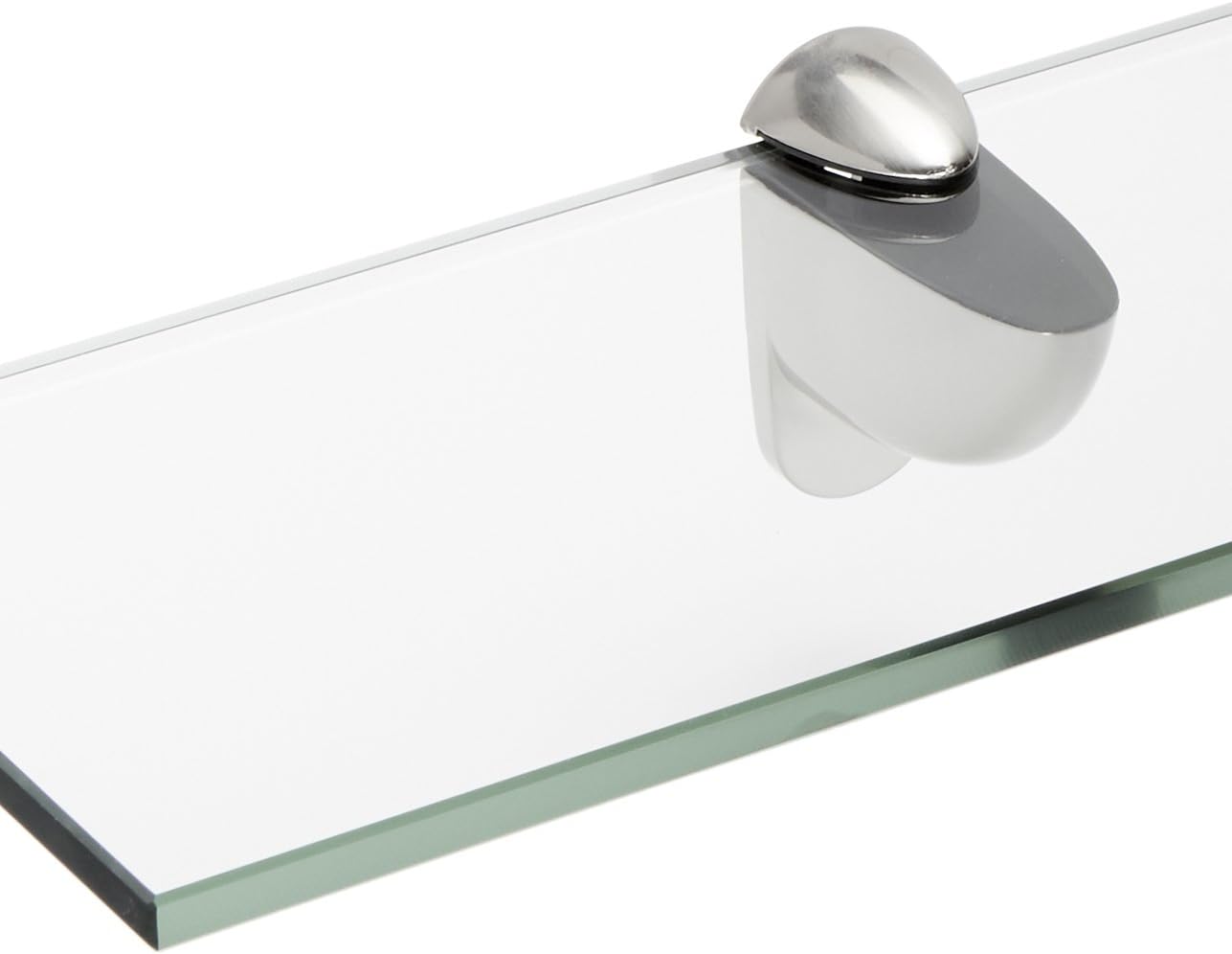 Spancraft Glass H-6x27-Brushed Steel Heron Glass Shelf, Brushed Steel, 6" x 27"