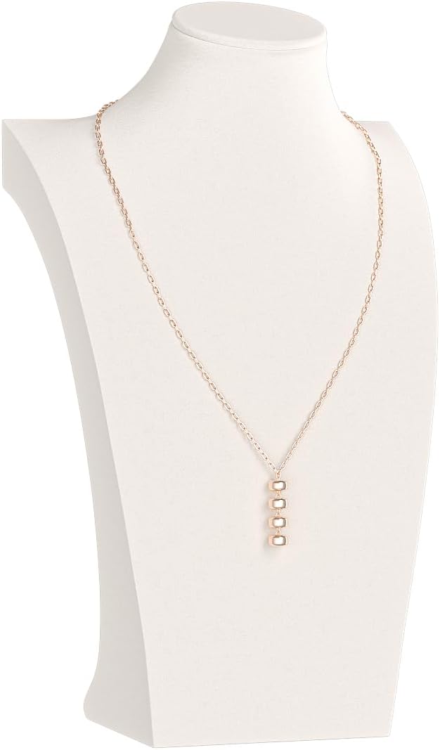 Necklace Bust Display Stand, Necklace Holder, Pendant Chain Necklace Organizer for Women (Beige Velvet, L 1PCS)