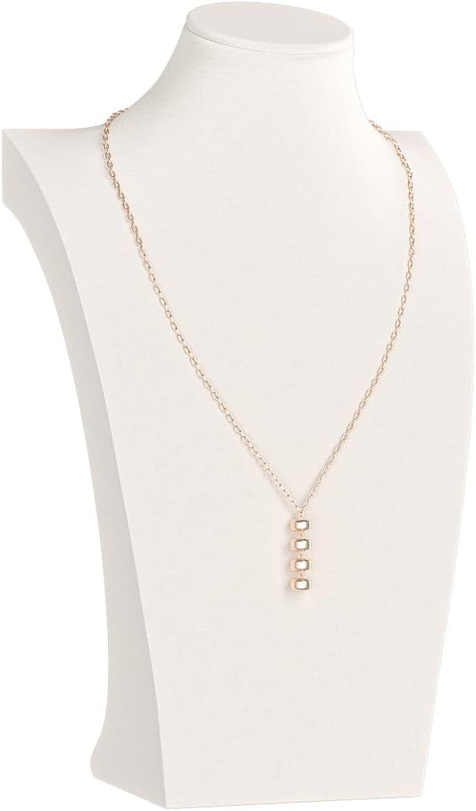 Necklace Bust Display Stand, Necklace Holder, Pendant Chain Necklace Organizer for Women (Beige Velvet, L 1PCS)