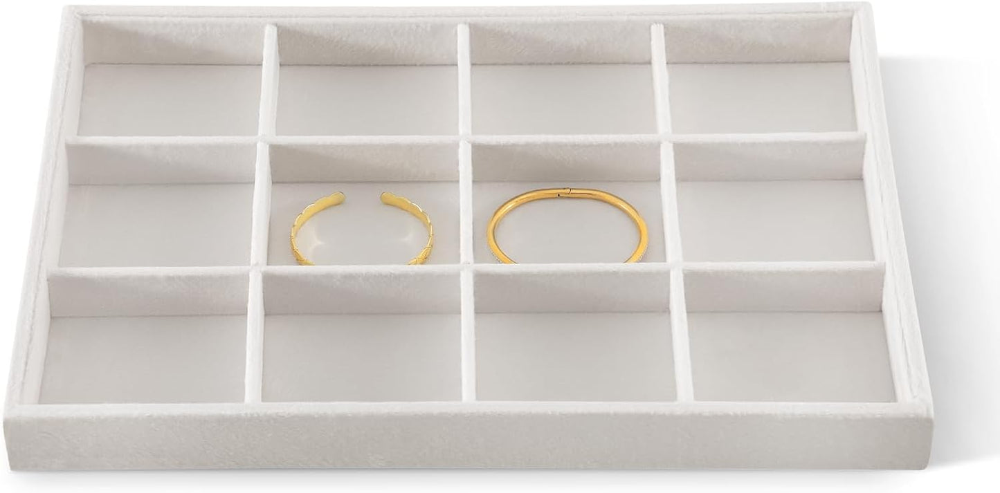 Jewelry Organizer Tray, Velvet Bracelet Display, Premium Jewelry Tray, Luxury Bangle Organizer,White Watch Tray